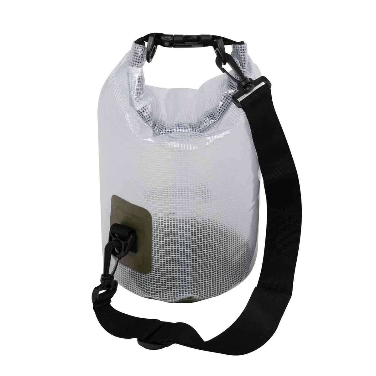 Trailgear Tg-800-5-Ol Heavy-Duty Transparent Dry Bag | Roll-Top Closure Design | Lightweight W/ Shoulder Strap | 5 Liter (Olive) 1