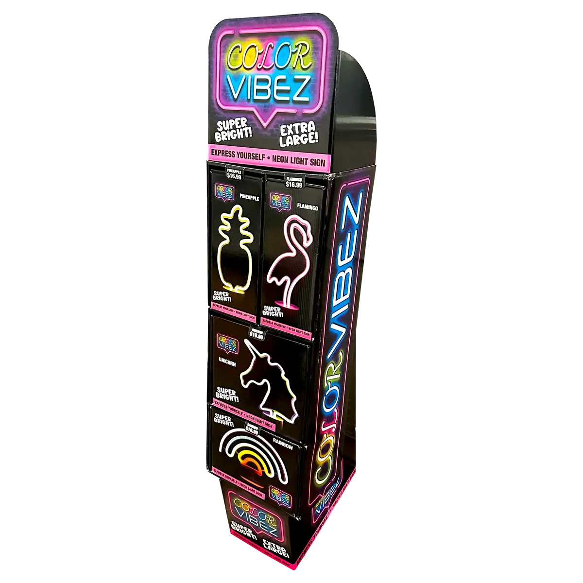 Neon Sign Assortment Floor Display - 16 Pieces Per Retail Ready Display Kit 88462 1