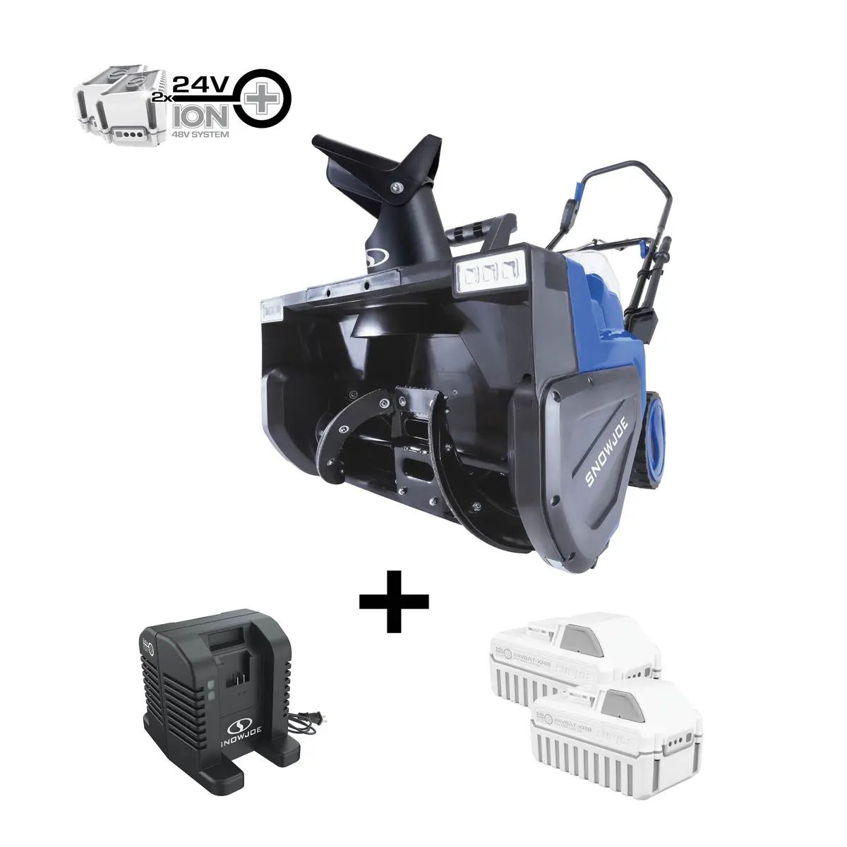 Snow Joe 24V-X2-Sb22 48-Volt* Max Ionmax Cordless Single-Stage Snow Blower Kit | 22-Inch | Brushless 1600W Motor | W/ 2 X 8.0-Ah High Performance Batteries + High Speed Dual Port Charger 1