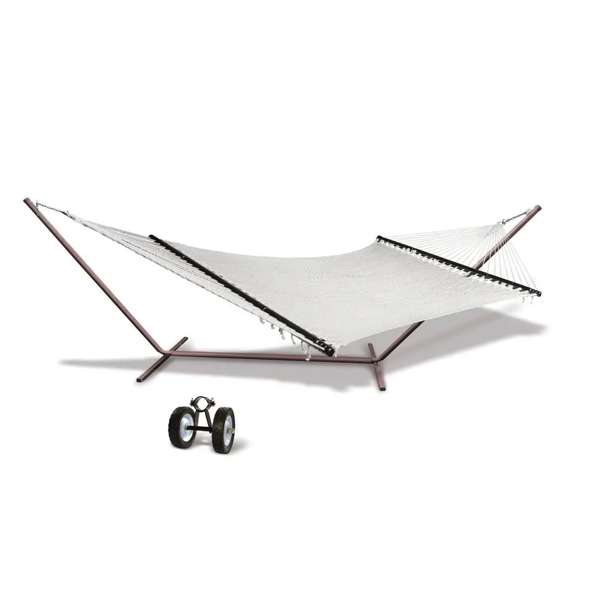 Bliss Hammocks Complete Rope Hammock Bundle | W/ 15-Ft Stand And Wheel Kit 1
