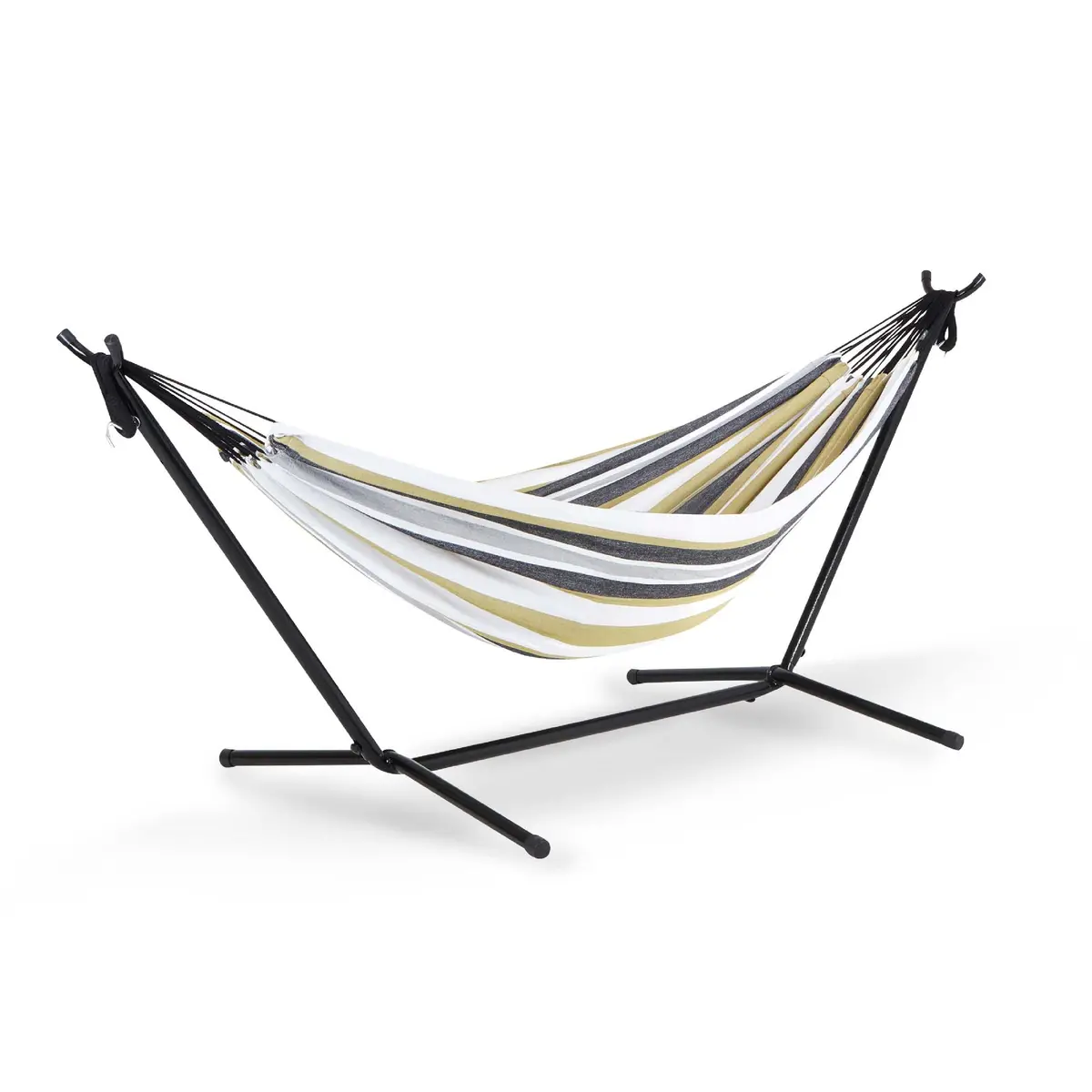Bliss Hammocks Bhst-401-Hs Hammock & Built-In Stand W/ Carrying Case & Hanging Hardware | 60-In. Wide | 400 Lb. Capacity (Hampton Stripe) 1