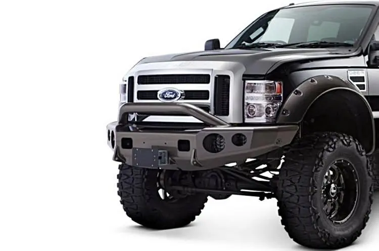 Trailready 12100P Ford F450/F550 Superduty 1992-1998 Extreme Duty Front Bumper Winch Ready With Pre-Runner Guard 1