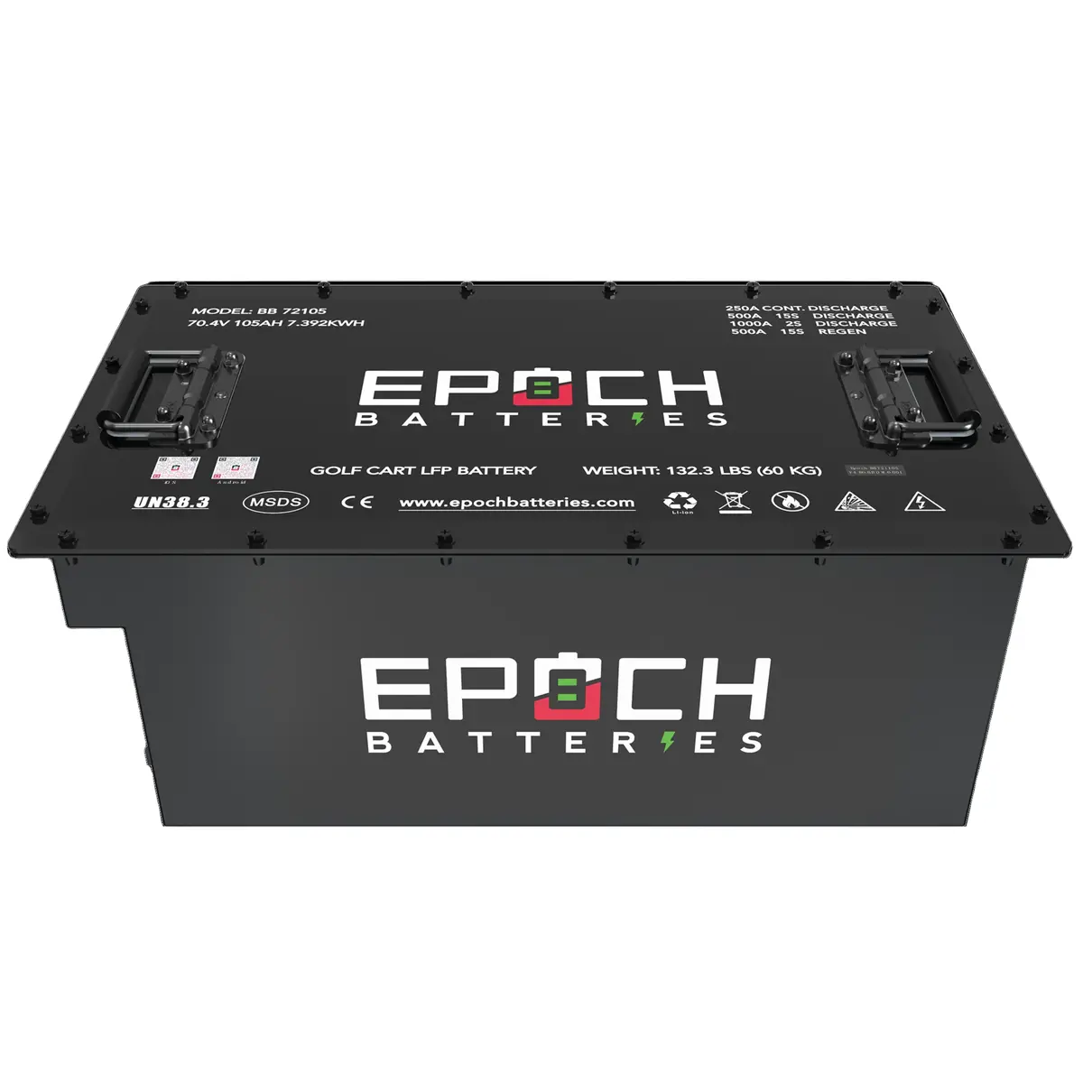70.4V (72V) 105Ah - Limax Series - Lithium Lifepo4 Golf Cart Battery - Complete Kit 1
