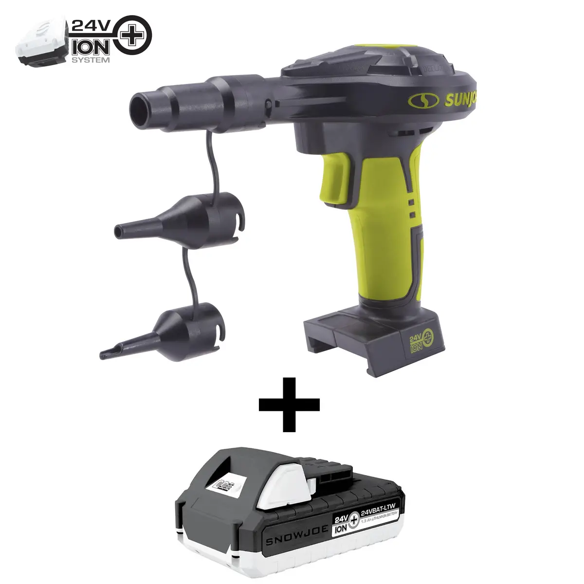 Sun Joe 24V-Ajv-Ltw 24-Volt* Ionmax High-Volume Inflator Kit | W/ 1.3-Ah Battery + Charger 1
