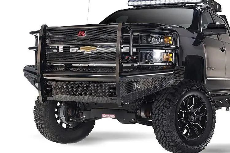 Fab Fours Ch08-S2060-1 Chevy Silverado 2500/3500 2007.5-2010 Black Steel Front Bumper With Full Guard 1
