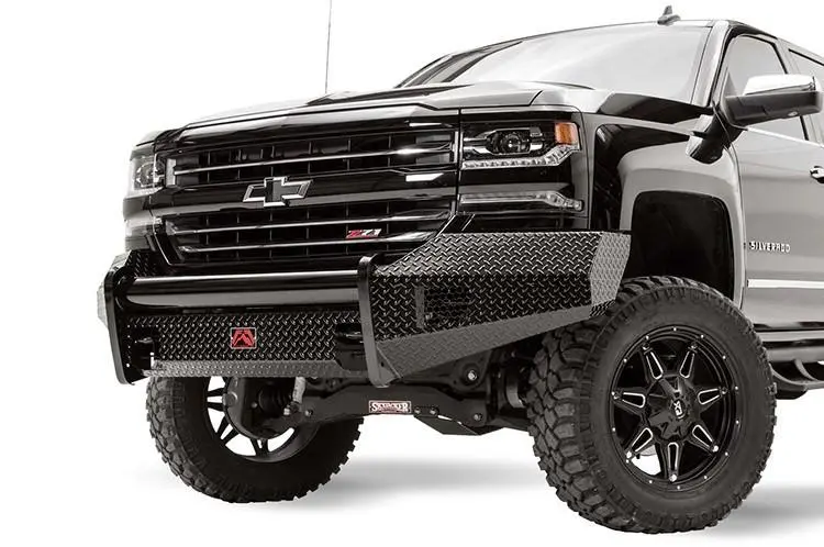 Fab Fours Cs16-K3861-1 Chevy Silverado 1500 2016-2018 Black Steel Front Bumper No Guard With Tow Hooks 1