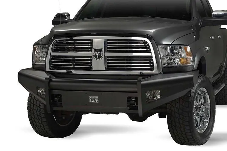 Fab Fours Dr10-Q2961-1 Dodge Ram 2500/3500 2010-2018 Black Steel Elite Front Bumper No Guard With Tow Hooks 1