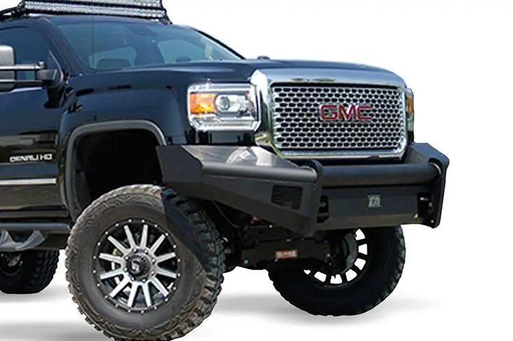 Fab Fours Gm14-Q3161-1 Gmc Sierra 2500/3500 2015-2019 Black Steel Elite Front Bumper No Guard With Tow Hooks 1