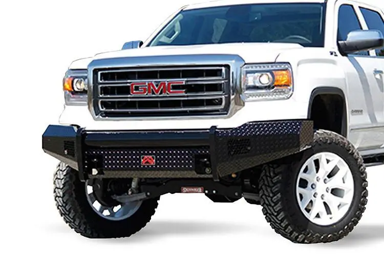 Fab Fours Gs14-K3161-1 Gmc Sierra 1500 2014-2015 Black Steel Front Bumper No Guard With Tow Hooks 1
