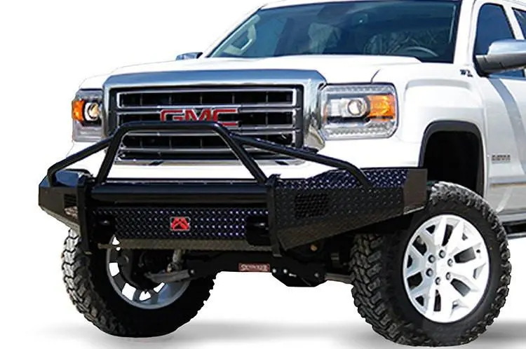 Fab Fours Gs14-K3162-1 Gmc Sierra 1500 2014-2015 Black Steel Front Bumper Pre-Runner Guard With Tow Hooks 1