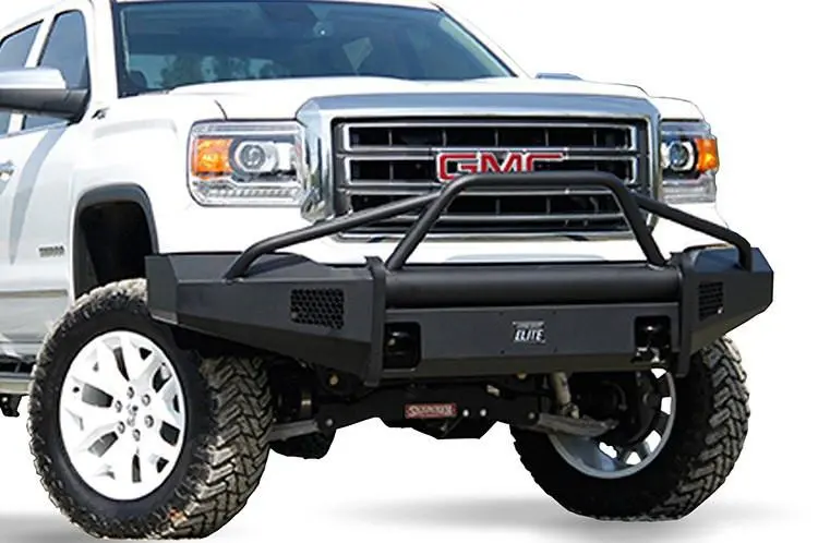 Fab Fours Gs14-R3162-1 Gmc Sierra 1500 2014-2015 Black Steel Elite Front Bumper With Pre-Runner Guard 1