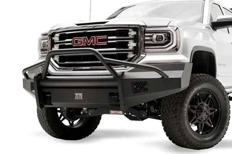 Fab Fours Gs16-R3962-1 Gmc Sierra 1500 2016-2018 Black Steel Elite Front Bumper With Pre-Runner Guard 1