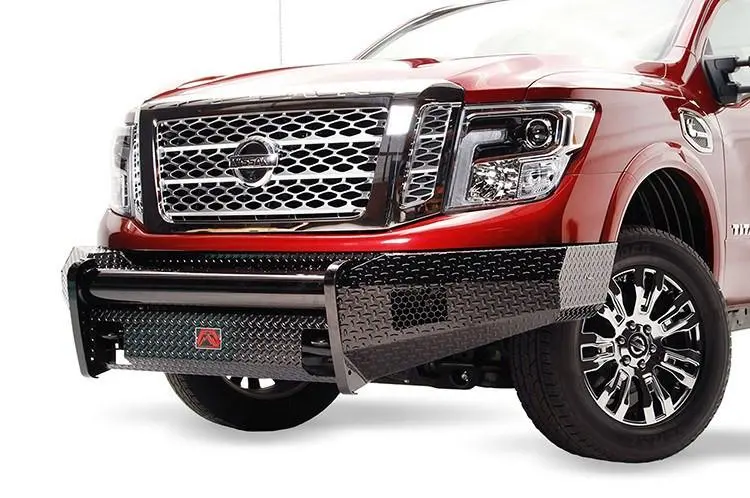Fab Fours Nt16-K3761-1 Nissan Titan Xd 2016-2024 Black Steel Front Bumper No Guard With Tow Hooks 1