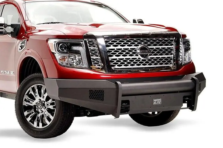 Fab Fours Nt16-R3761-1 Nissan Titan Xd 2016-2024 Black Steel Elite Front Bumper No Guard 1