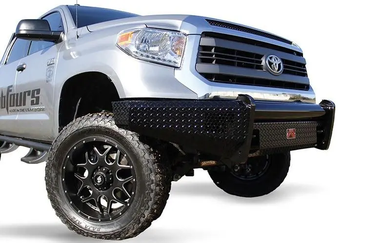 Fab Fours Tt07-K1861-1 Toyota Tundra 2007-2013 Black Steel Front Bumper No Guard With Tow Hooks 1