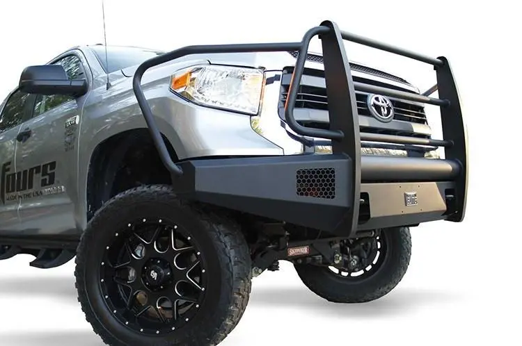 Fab Fours Tt07-R1860-1 Toyota Tundra 2007-2013 Black Steel Elite Front Bumper Winch Ready With Full Guard 1