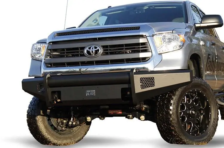 Fab Fours Tt07-R1861-1 Toyota Tundra 2007-2013 Black Steel Elite Front Bumper Winch Ready No Guard 1
