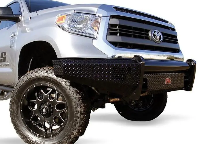 Fab Fours Tt14-K2861-1 Toyota Tundra 2014-2021 Black Steel Front Bumper No Guard With Tow Hooks 1