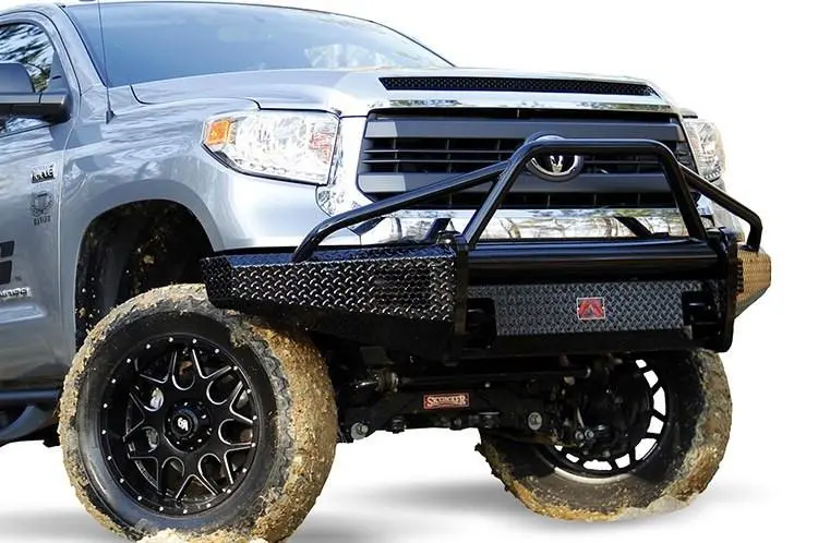 Fab Fours Tt14-K2862-1 Toyota Tundra 2014-2021 Black Steel Front Bumper Pre-Runner Guard With Tow Hooks 1