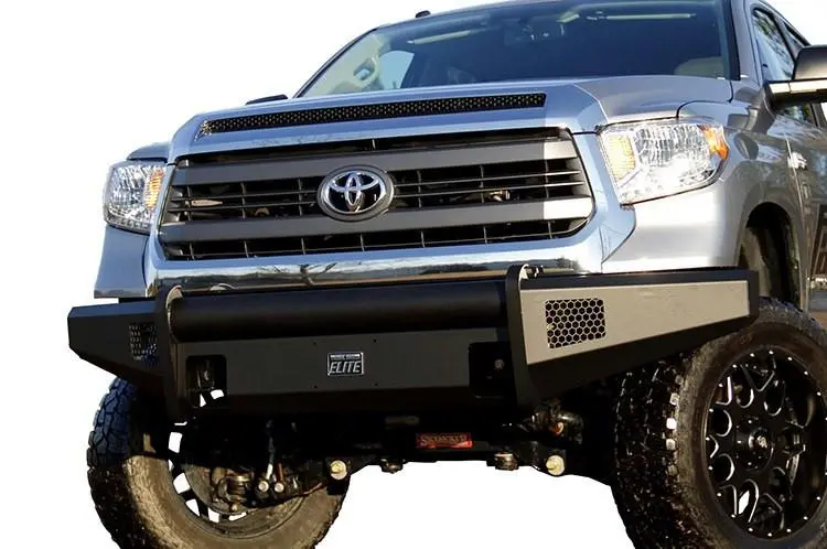 Fab Fours Tt14-R2861-1 Toyota Tundra 2014-2021 Black Steel Elite Front Bumper No Guard 1