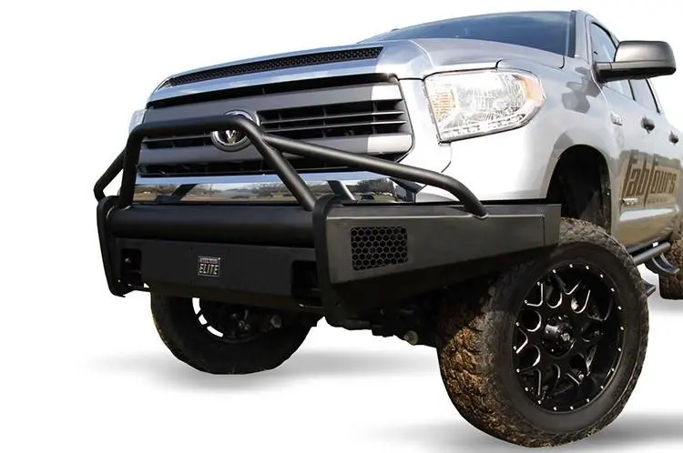 Fab Fours Tt14-R2862-1 Toyota Tundra 2014-2021 Black Steel Elite Front Bumper With Pre-Runner Guard 1