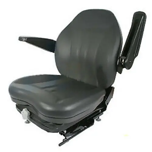 High Back Industrial Seat W/ Suspension, Slide Tracks & Armrests 2