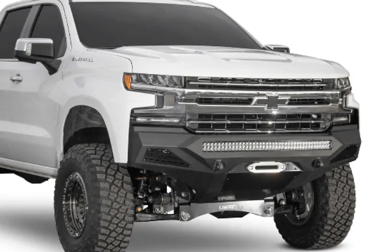 Add F441423030103 Chevy Silverado 1500 2019-2021 Stealth Fighter Front Bumper With Sensor Cutouts Winch Ready 1