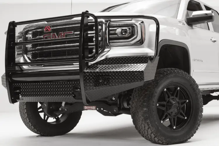 Fab Fours Gm07-K2160-1 Gmc Sierra 1500 2007-2013 Black Steel Front Bumper Full Guard With Tow Hooks 1