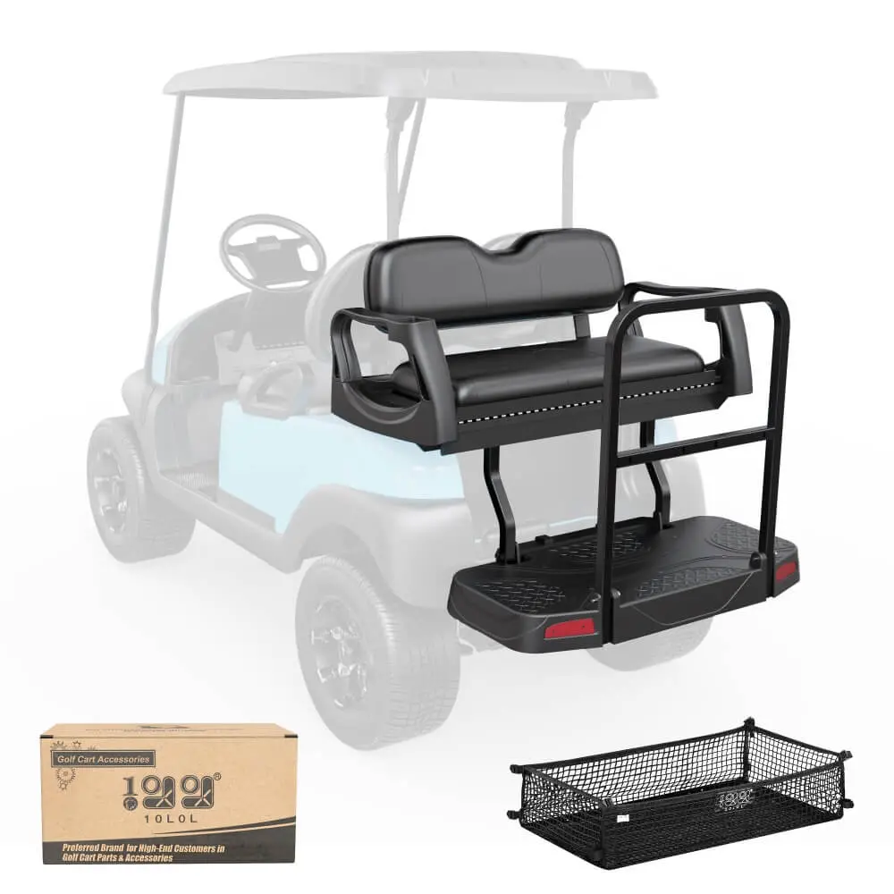 Golf Cart Flip-Fold Rear Seat Kit With Multi-Fold Cargo Bed For 2004-Up Club Car Precedent, Tempo, Onward - 10L0l 1