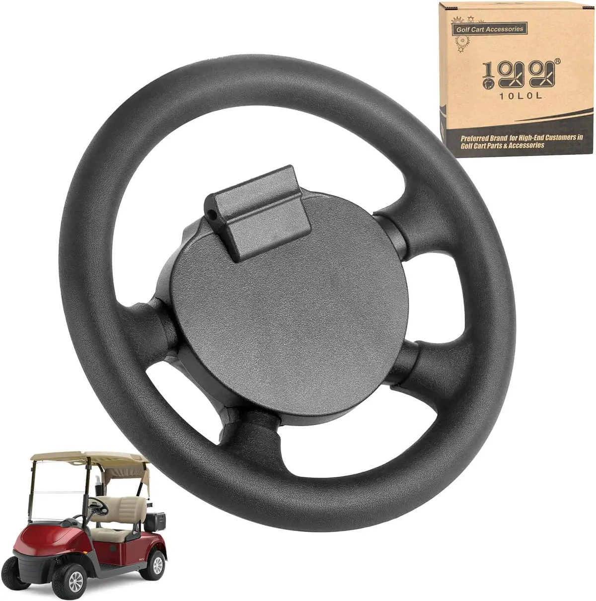 Golf Cart 13 Inch Steering Wheel For Ezgo Txt, Rxv, Medalist, Shuttle, Workhorse, Cushman - 10L0l 1