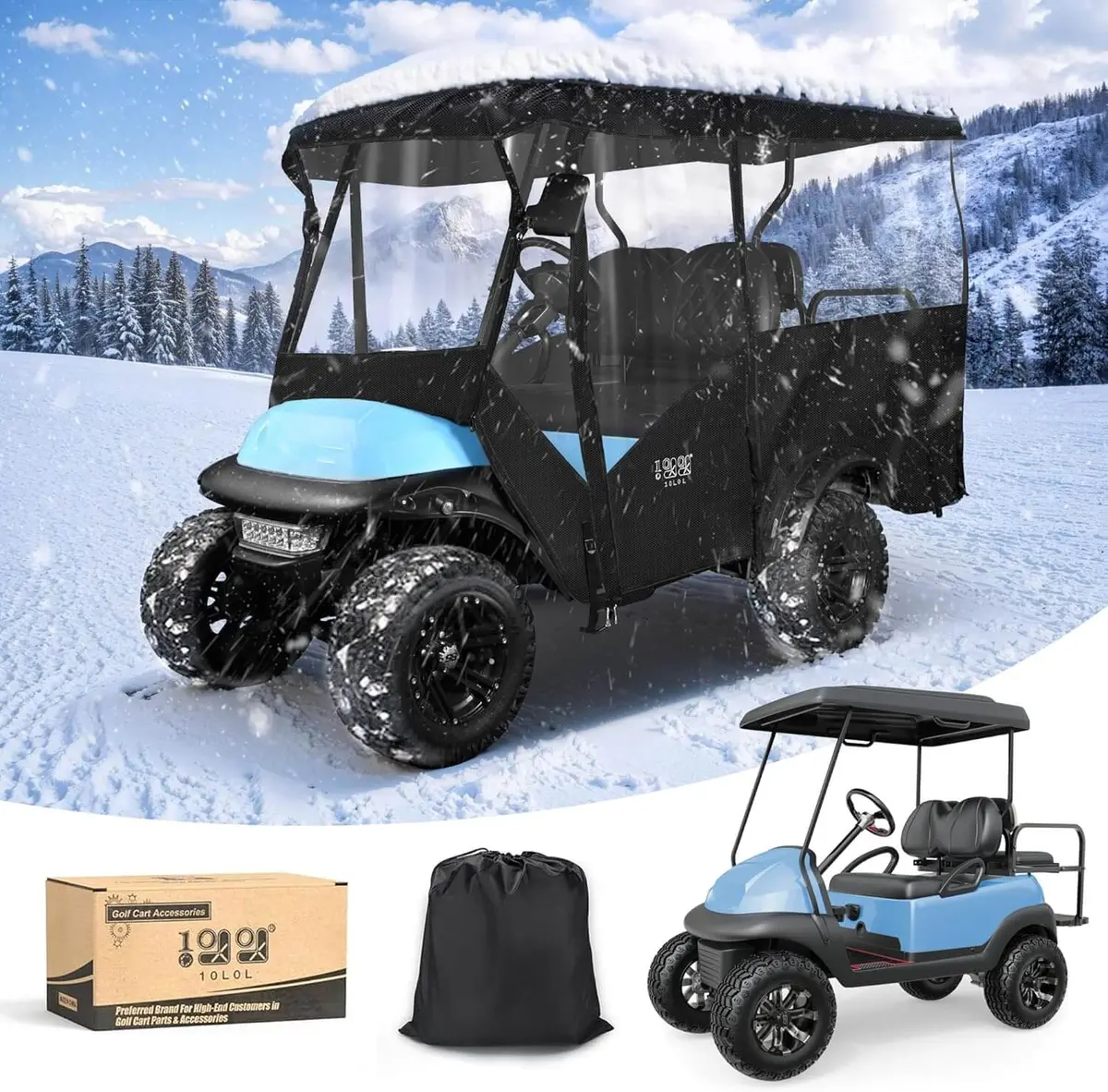 Golf Cart Enclosure Extended Roof 4 Passenger For Yamaha Ezgo Club Car - 10L0l 1