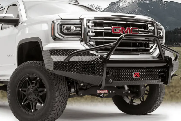 Fab Fours Gm07-K2162-1 Gmc Sierra 1500 2007-2013 Black Steel Front Bumper Pre-Runner Guard With Tow Hooks 1