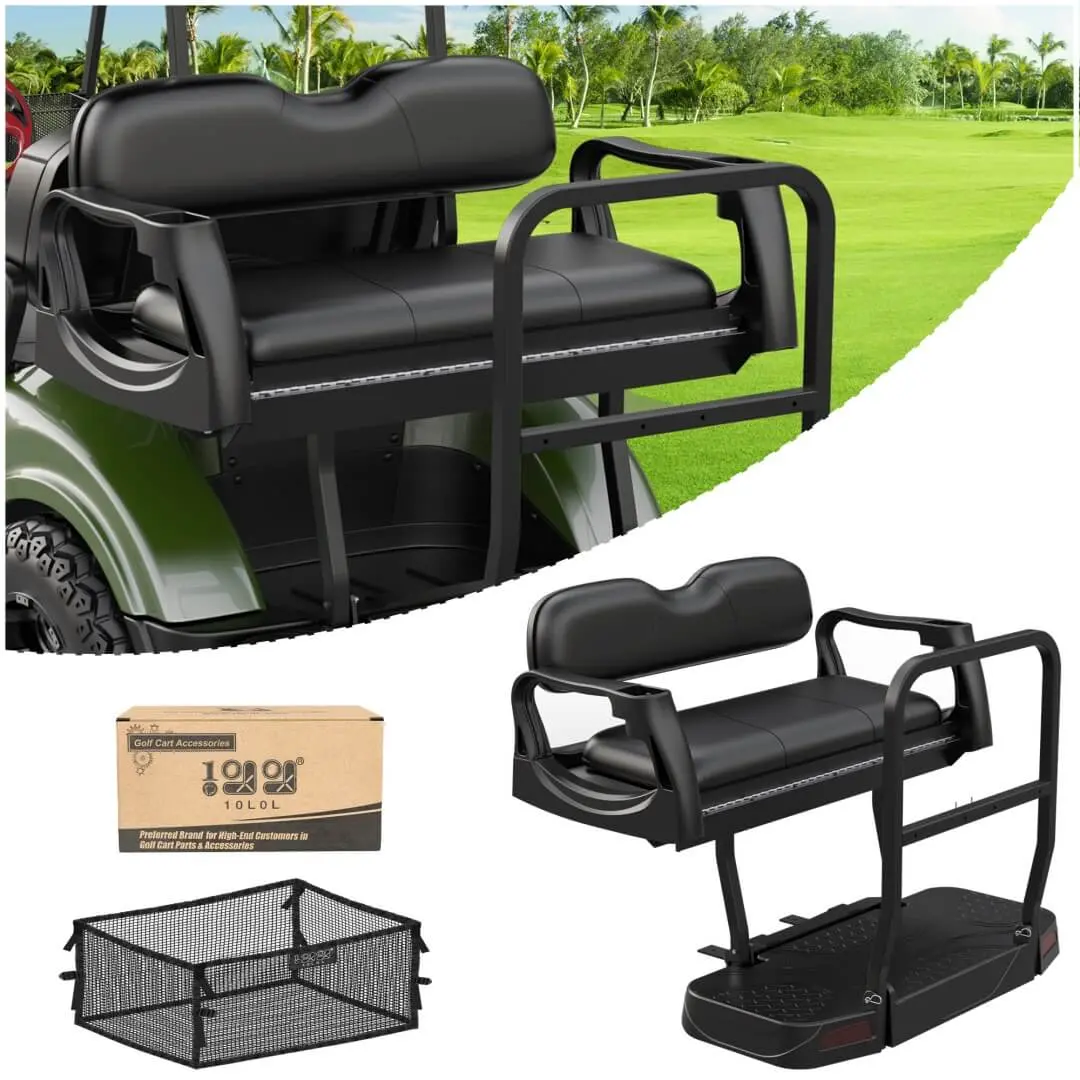 All Plastic Golf Cart Rear Seat Kit Assembly Folding Rear Seat For Yamaha Drive 2 (2017-Up) - 10L0l 1