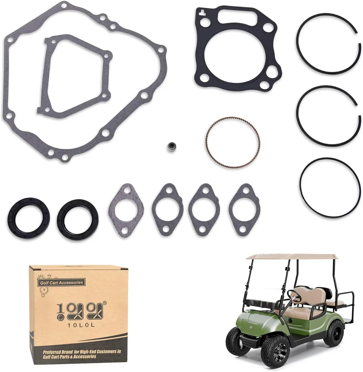 Golf Cart Engine Gaskets Seals Rings Rebuild Kit For Yamaha G16 G20 1996-2002,G11 1997-2001 - 10L0l 1