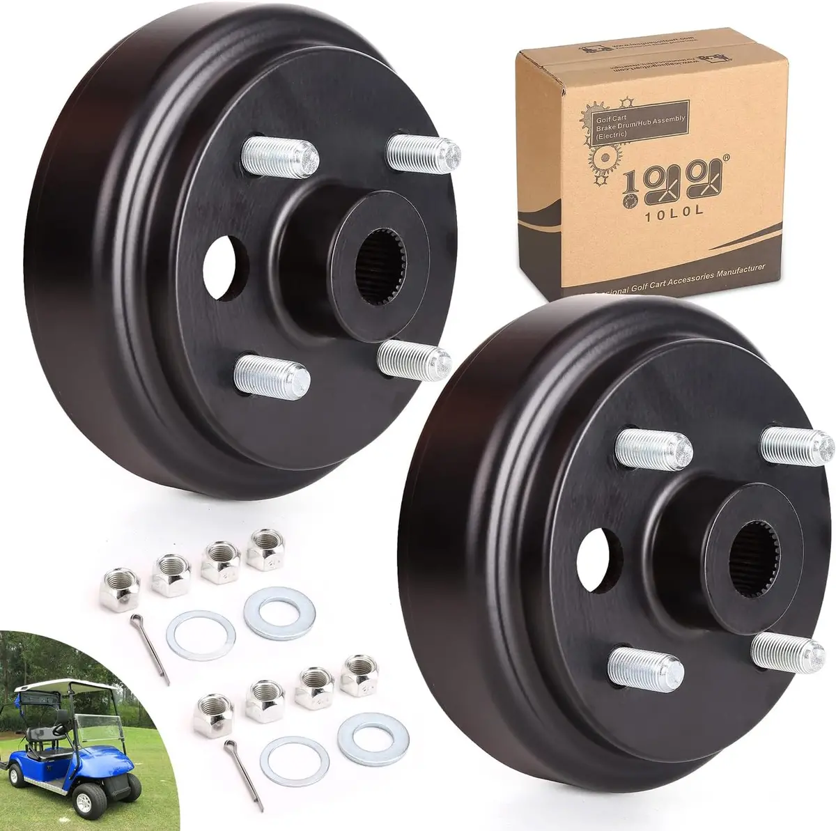Golf Cart 1 Inch Large Hole 30 Teeth Spline Brake Drum For Ezgo Txt Rxv 1991-Up Marathon, Medalist, Columbia, 4 Cycle Gas - 10L0l 1
