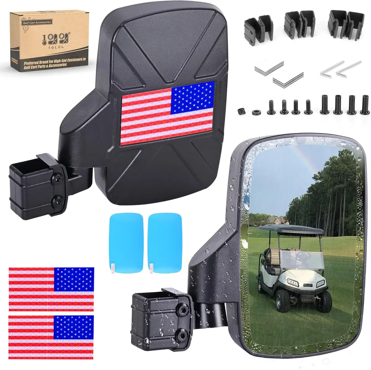 Hd Shatterproof Golf Cart Side Mirror With Anti-Fog Film - 10L0l 1