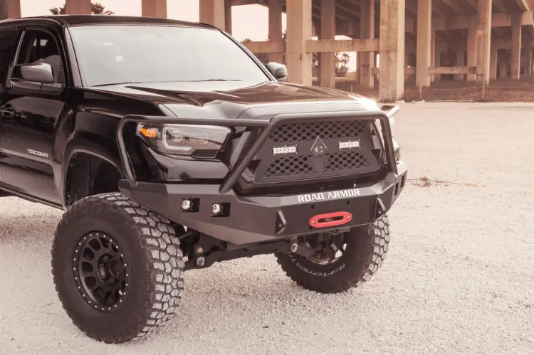Road Armor Stealth 9161F4b 2016-2022 Toyota Tacoma Front Winch Ready Bumper Pre-Runner Guard Texture Black Warn M8000 Or 9.5Xp 1