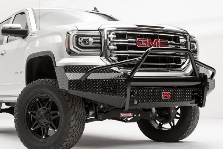 Fab Fours Gs16-K3962-1 Gmc Sierra 1500 2016-2018 Black Steel Front Bumper Pre-Runner Guard With Tow Hooks 2