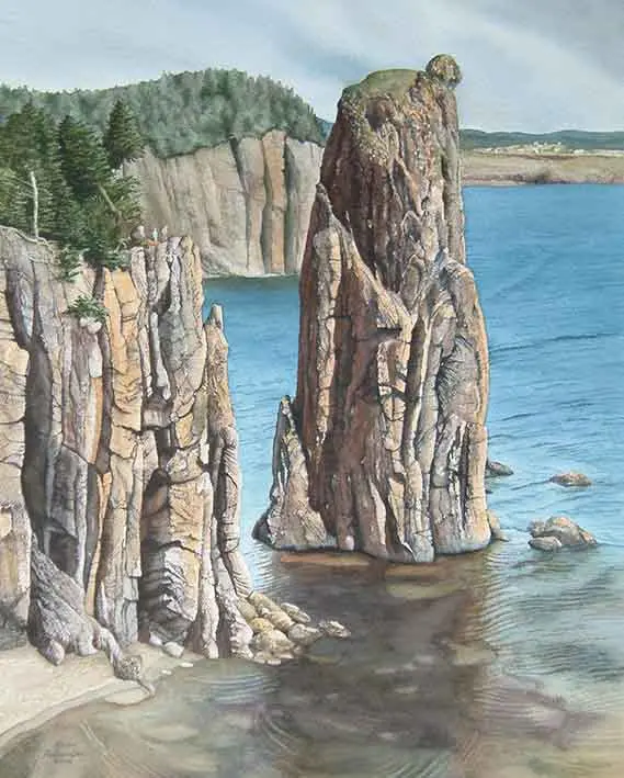 Carved By The Atlantic, 22 X 17", Watercolour Framed With Glass (Sold) 1