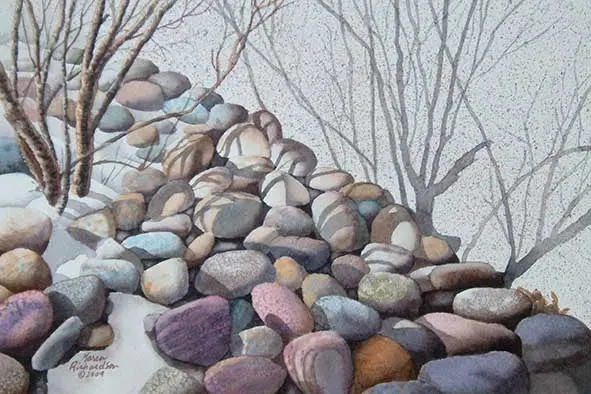 Spring Shadowplay, 7 X 10", Watercolour Framed With Glass (Sold) 1