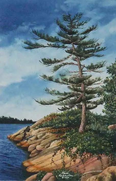 Lakeside Guardian, 10 X 7", Watercolour Framed With Glass (Sold) 1