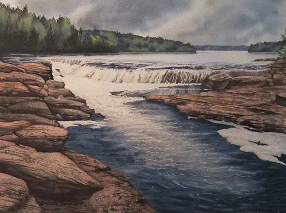 Below The Falls, 9 X 12", Watercolour On Panel (Sold) 1