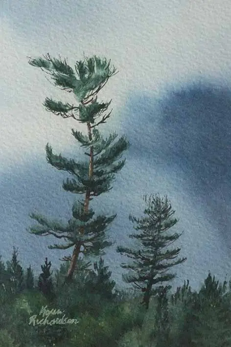Northern Wind, 6 X 4", Watercolour Framed With Glass (Sold) 1
