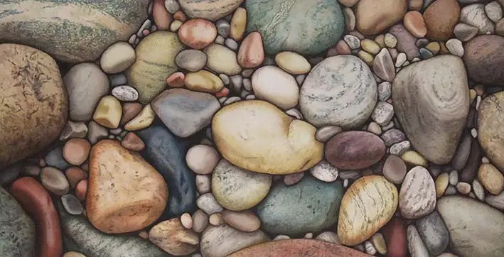 Beach Rocks Bigtime, Watercolour On Panel, 12 X 24" (Sold) 1