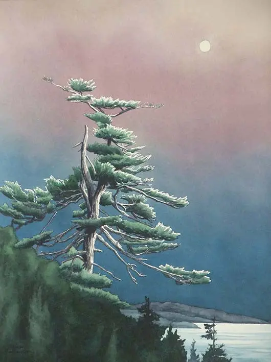 Moongazer, Watercolour On Panel, 16 X 12" (Sold) 1