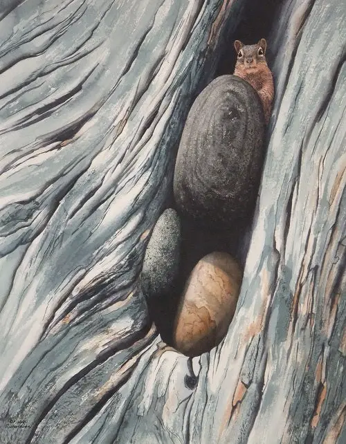 Curiosity, Watercolour On Panel, 20 X 16" (Sold) 1