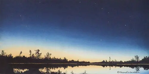 Evening Constellations, Watercolour On Panel, 6 X 12" (Sold) 1