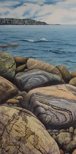 Travelers From A Distant Shore, Watercolour On Panel, 12 X 6" (Sold) 1
