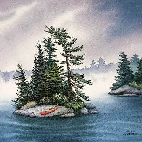 Misty Mystery, Watercolour On Panel, 8 X 8" (Sold) 1
