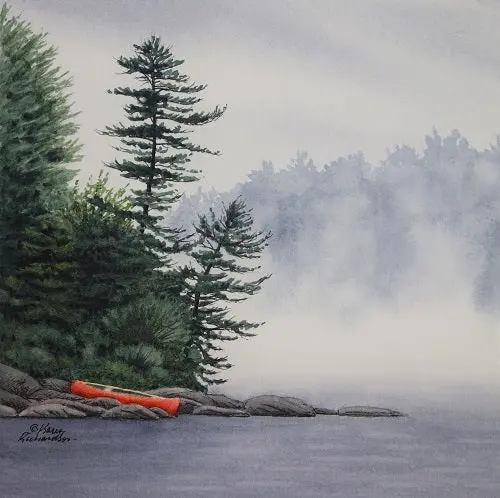 Secrets In The Mist, Watercolour On Panel, 8 X 8" (Sold) 1